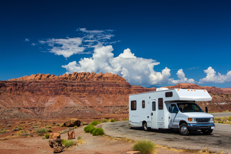 RV Motorhome by mountains Southeast financial