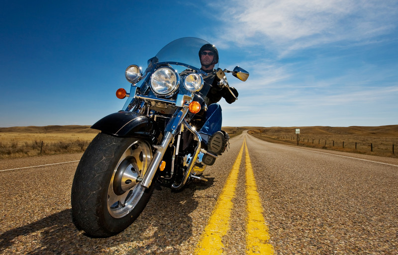 Touring motorcycle on freeway Southeast Financial